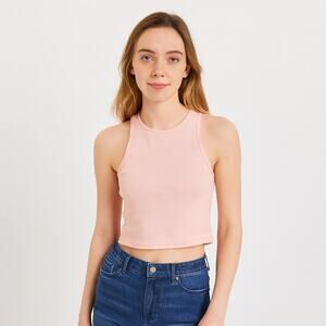 NWT BP Women’s Light Pink Ribbed Crop Tank Top – Size XS, Casual Summer Style